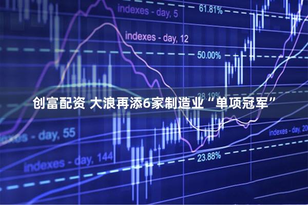 创富配资 大浪再添6家制造业“单项冠军”