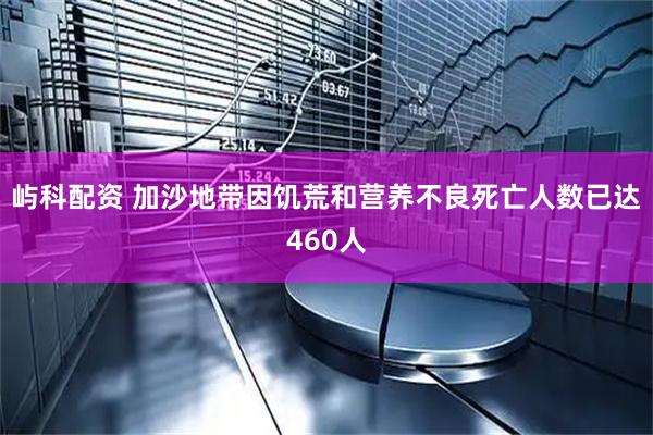 屿科配资 加沙地带因饥荒和营养不良死亡人数已达460人