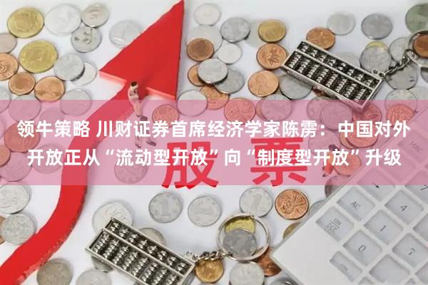 领牛策略 川财证券首席经济学家陈雳：中国对外开放正从“流动型开放”向“制度型开放”升级