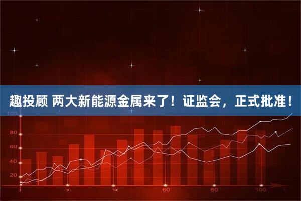 趣投顾 两大新能源金属来了！证监会，正式批准！